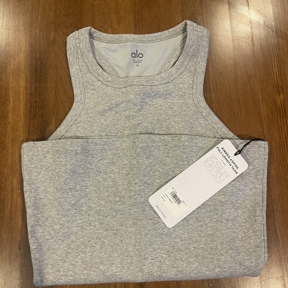 NWT ALO Ribbed Aspire Full Length Tank   L